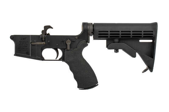 The Lewis Machine & Tool Complete Defender lower receiver features a single stage trigger